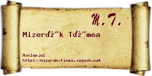 Mizerák Tímea névjegykártya